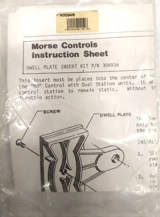 Teleflex Morse Hynautic SeaStar 304936 MNS MN Controls Dwell Plate Insert Kit