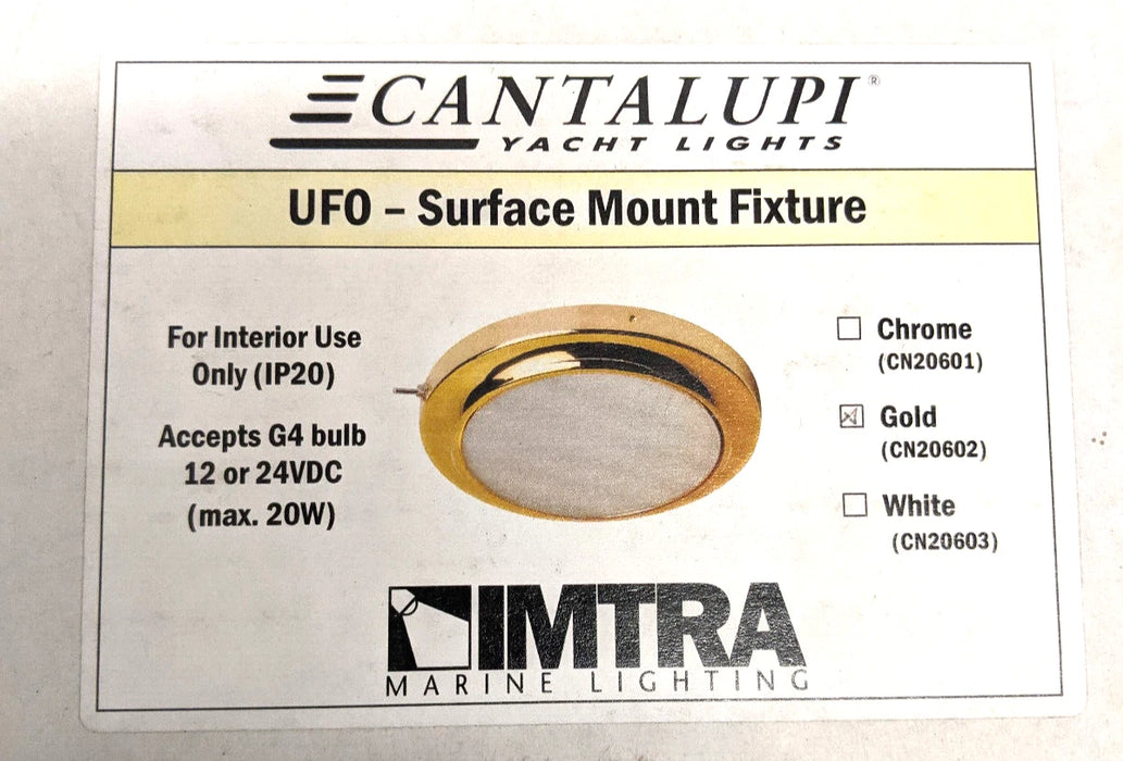 Imtra CN20602R Cantalupi Yacht Lights UFO Gold Surface Mount