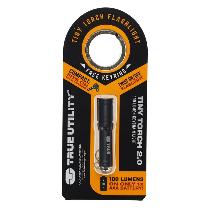 True Utility Tiny Torch 2.0 100 Lumen Keyring Flashlight
