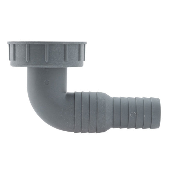 Adaptador de espiga de manguera de 90 grados Ambassador Marine, rosca hembra de 1 1/4 de pulgada a espiga de manguera de 3/4 y 1 pulgada