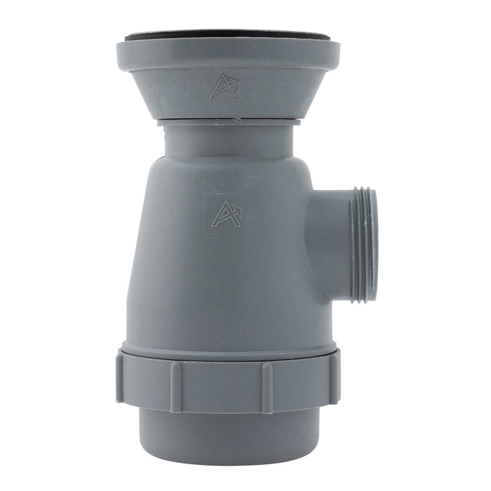 Embajador Marine S00-0116-UP-R Desagüe de 2", sifón para fregadero, rosca macho de 1 1/4", con tope de cadena (acabado ultraespejo)