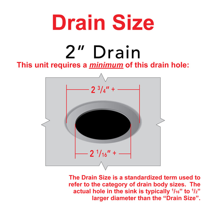 Ambassador Marine S00-1102-BP-R 2" Drain, 95 Degree Drain, Low Profile w/Strainer, 1" Hose Barb, w/Chain Stopper (Brushed Finish)