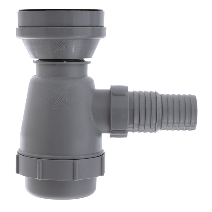 Ambassador Marine S00-1109-BP-R 2" Drain, Trap Sink Drain, 1 1/4" & 1 1/2" Hose Barb, w/Strainer, w/Chain Stopper (Brushed Finish)