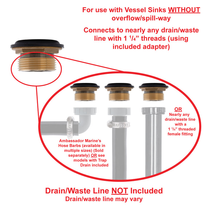 Ambassador Marine S01-0304 1 1/2" Flip Drain