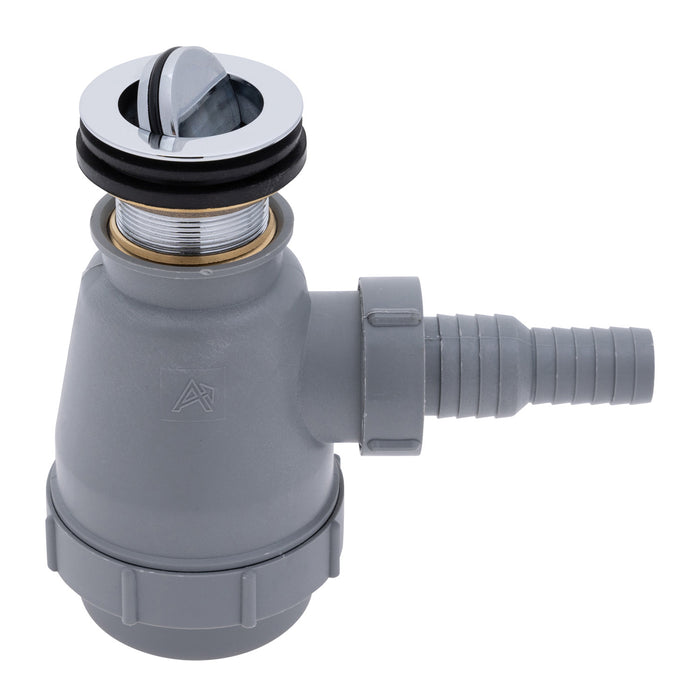 Ambassador Marine S01-0308-CP-R 1 1/2" Drain, Flip Trap Sink Drain (no Overflow), 3/4" & 1" Hose Barb (Chrome)
