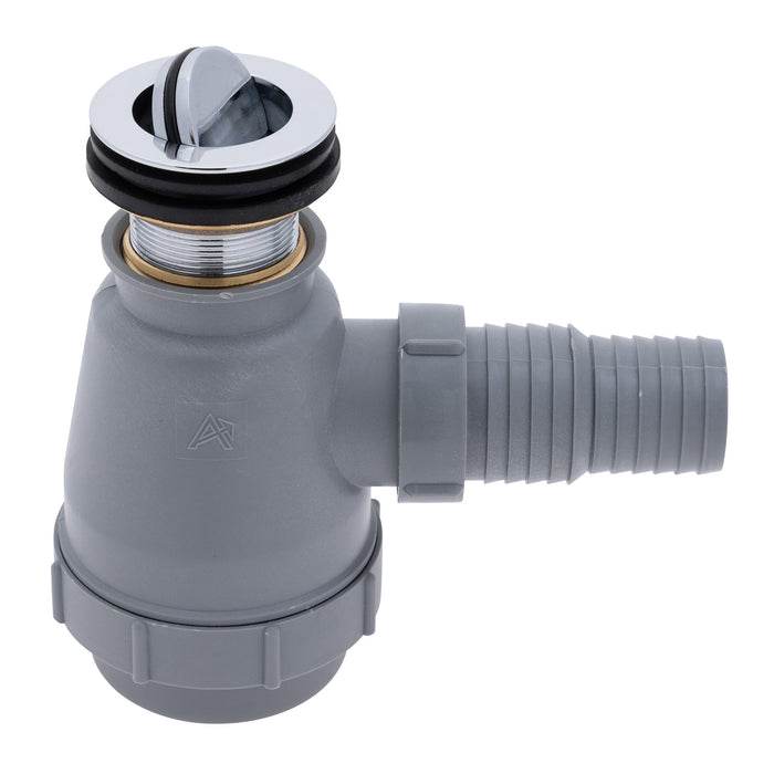Ambassador Marine S01-0309-CP-R 1 1/2" Drain, Flip Trap Sink Drain (no Overflow), 1 1/4" & 1 1/2" Hose Barb (Chrome)