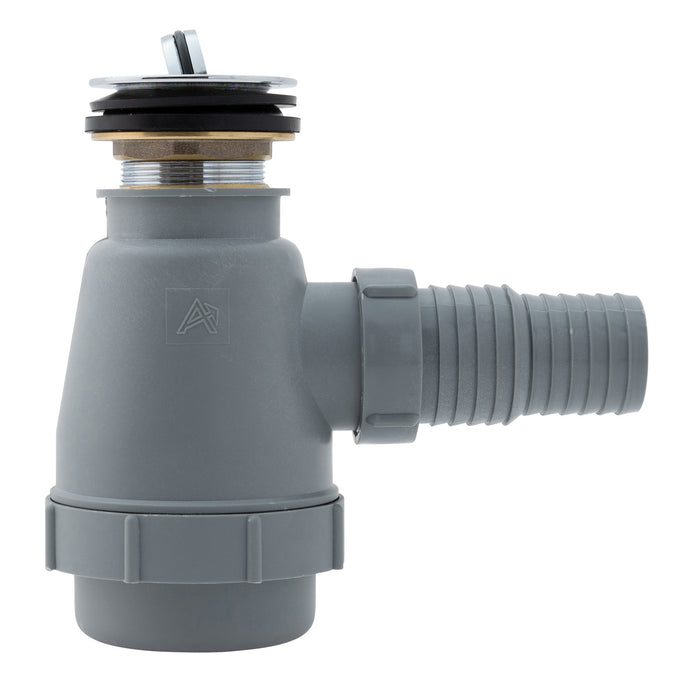 Ambassador Marine S01-0309-CP-R 1 1/2" Drain, Flip Trap Sink Drain (no Overflow), 1 1/4" & 1 1/2" Hose Barb (Chrome)