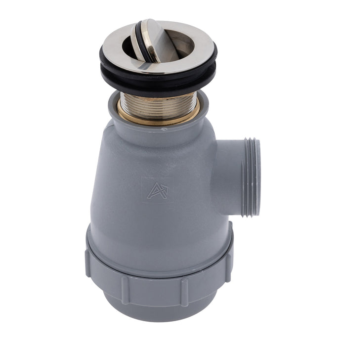 Ambassador Marine S01-0316-NP-R 1 1/2" Drain, Flip Trap Sink Drain (no Overflow), 1 1/4"-M Thread (Brushed Nickel)
