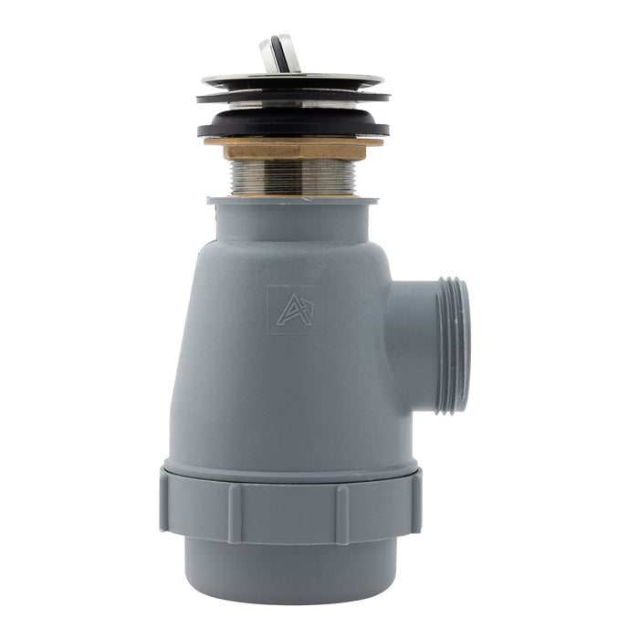 Ambassador Marine S01-0316-NP-R 1 1/2" Drain, Flip Trap Sink Drain (no Overflow), 1 1/4"-M Thread (Brushed Nickel)