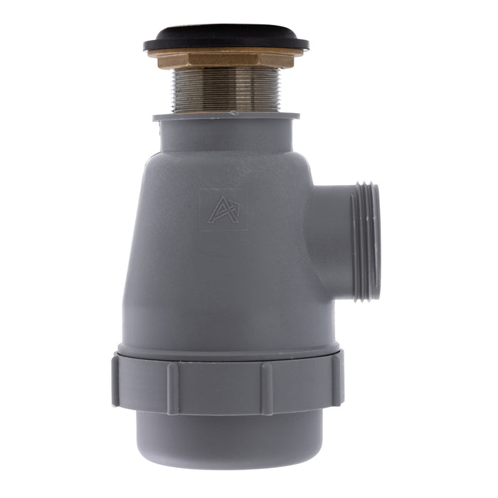 Embajador Marine S01-0516-NP-R de 1 1/2", desagüe de fregadero con sifón abatible (con rebosadero), rosca M de 1 1/4" (níquel cepillado)