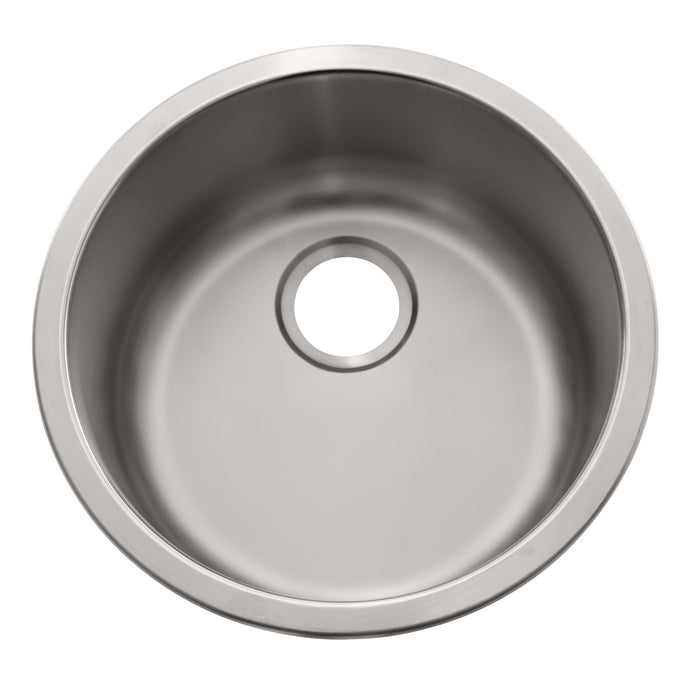 Ambassador Marine S14-2500-BR-R Cylinder Sink (Brushed Finish), 304 Stainless Steel, 2" Drain, SoundKOTE