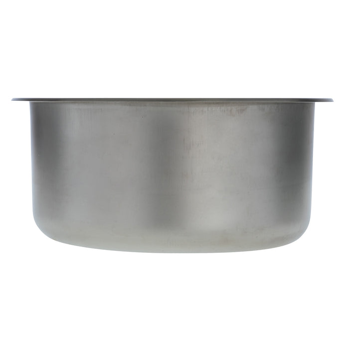Ambassador Marine S14-2500-BR-R Cylinder Sink (Brushed Finish), 304 Stainless Steel, 2" Drain, SoundKOTE