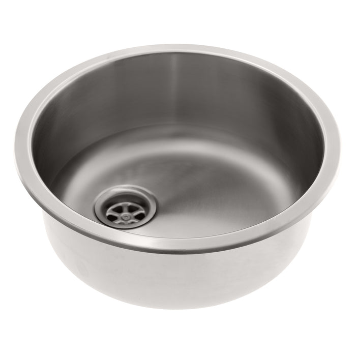 Ambassador Marine S14-2501-BR-R Cylinder Sink (Brushed Finish), 304 Stainless Steel, 2" Drain, SoundKOTE