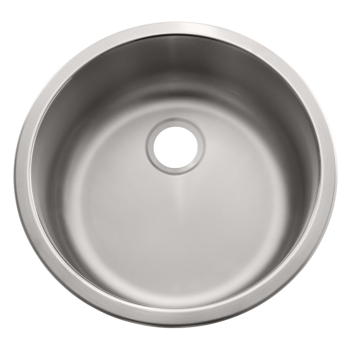 Ambassador Marine S14-2501-BR-R Cylinder Sink (Brushed Finish), 304 Stainless Steel, 2" Drain, SoundKOTE