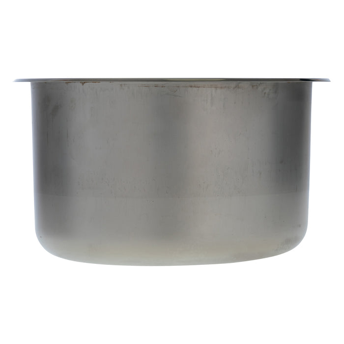 Ambassador Marine S14-2701-UM-R Cylinder Sink (Ultra-Mirror Finish), 304 Stainless Steel, 2" Drain, SoundKOTE