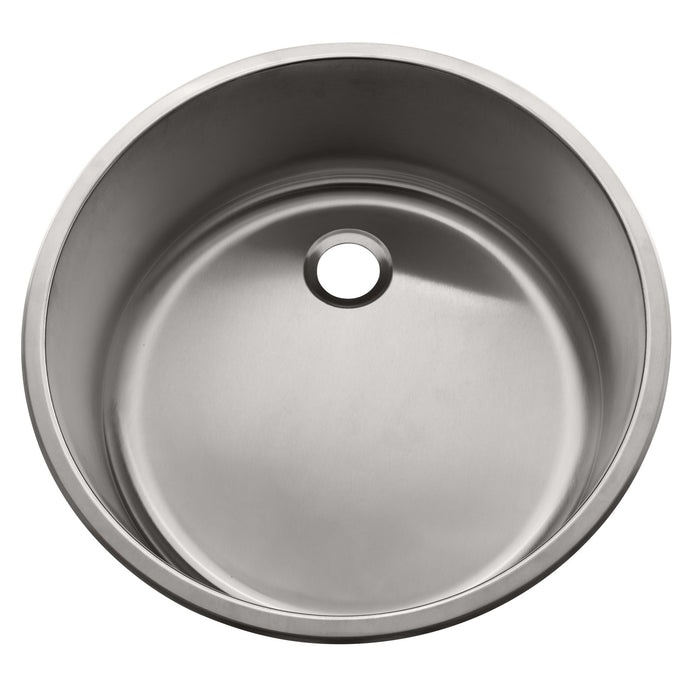Ambassador Marine S14-2706-BR-R Cylinder Sink (Brushed Finish), 304 Stainless Steel, 2" Drain, SoundKOTE