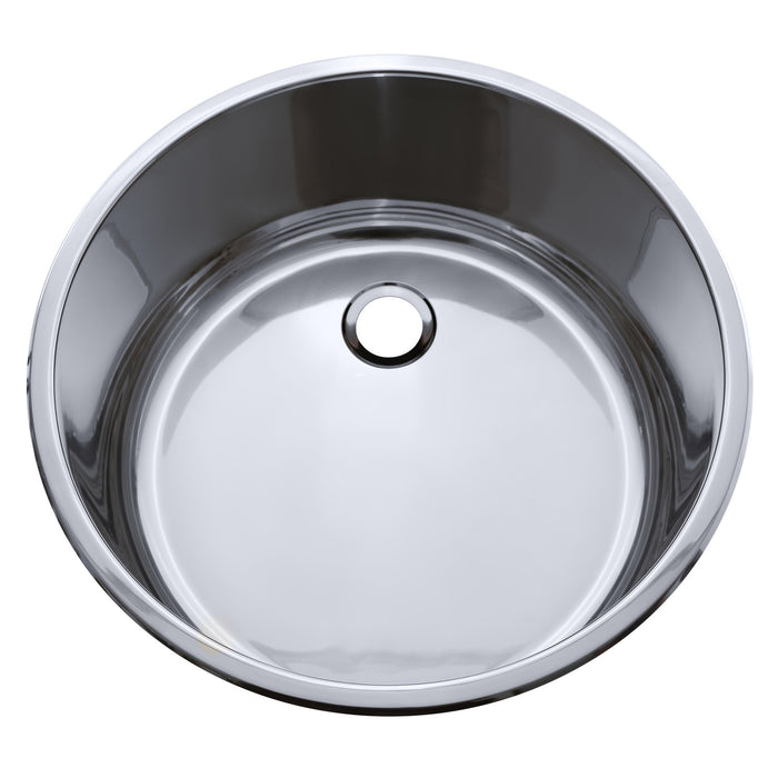 Ambassador Marine S14-2806-UM-R Cylinder Sink (Ultra-Mirror Finish), 304 Stainless Steel, 2" Drain, SoundKOTE