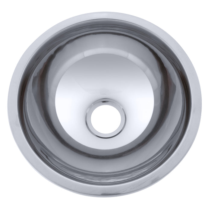 Ambassador Marine S24-1400-UM-R Half-Sphere Sink (Ultra-Mirror Finish), 304 Stainless Steel, 2" Drain, SoundKOTE