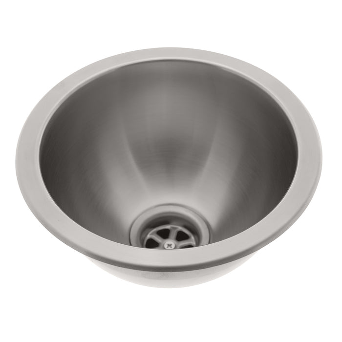 Ambassador Marine S24-1408-BR-R Half-Sphere Sink (Brushed Finish), 304 Stainless Steel, 2" Drain, SoundKOTE