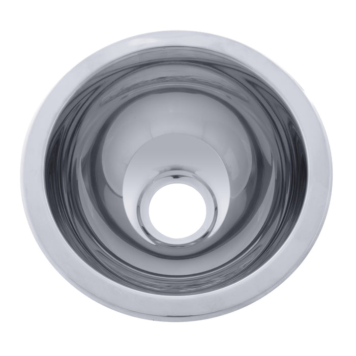 Ambassador Marine S24-1408-UM-R Half-Sphere Sink (Ultra-Mirror Finish), 304 Stainless Steel, 2" Drain, SoundKOTE