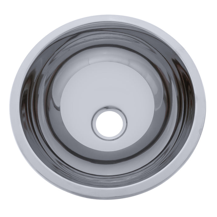 Ambassador Marine S24-1501-UM-R Half-Sphere Sink (Ultra-Mirror Finish), 304 Stainless Steel, 2" Drain, SoundKOTE