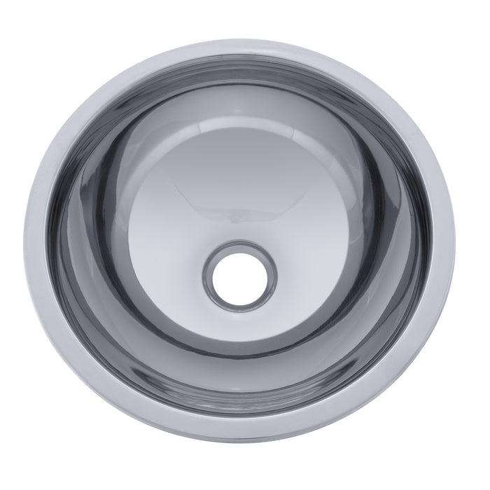 Ambassador Marine S24-6400-UM-R Half-Sphere Sink (Ultra-Mirror Finish), 304 Stainless Steel, 1 1/2" Drain, SoundKOTE