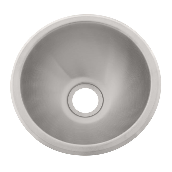 Fregadero de media esfera Ambassador Marine S26-1409-BR-R (acabado cepillado), acero inoxidable 304, desagüe de 2", SoundKOTE, con pestañas