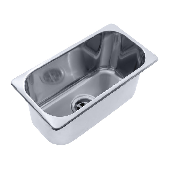 Ambassador Marine S44-1610-UM-R Rectangle Sink (Ultra-Mirror Finish), 304 Stainless Steel, 2" Drain, SoundKOTE