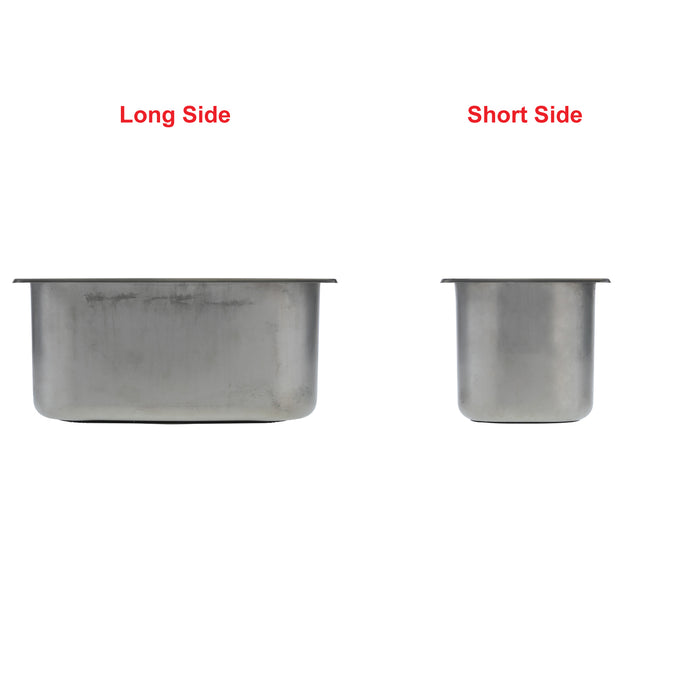 Ambassador Marine S44-1610-UM-R Rectangle Sink (Ultra-Mirror Finish), 304 Stainless Steel, 2" Drain, SoundKOTE