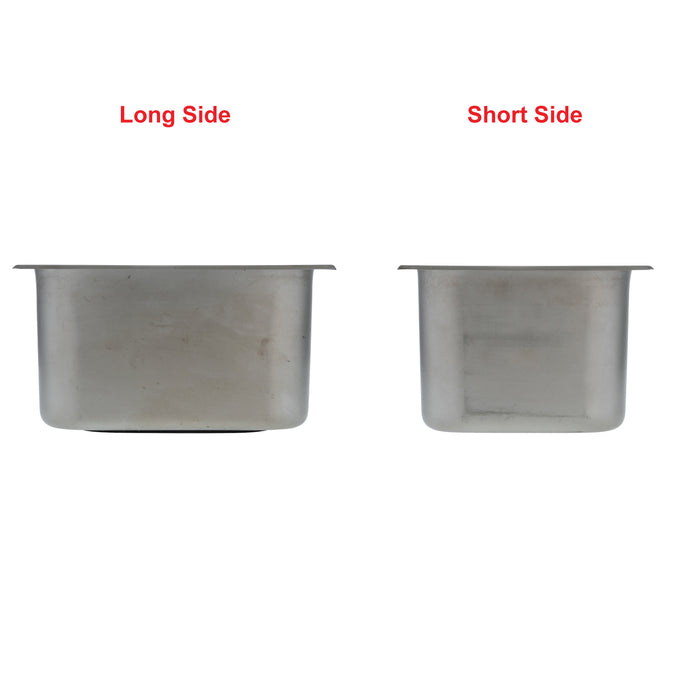 Ambassador Marine S44-1711-BR-R Rectangle Sink (Brushed Finish), 304 Stainless Steel, 2" Drain, SoundKOTE