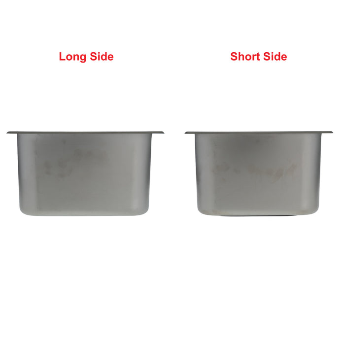 Ambassador Marine S44-1831-UM-R Rectangle Sink (Ultra-Mirror Finish), 304 Stainless Steel, 2" Drain, SoundKOTE