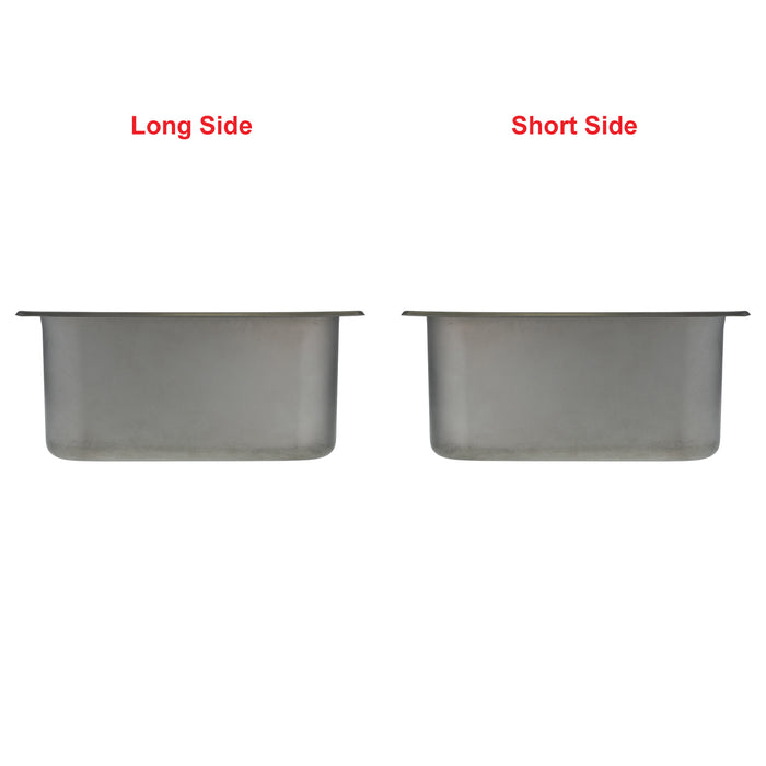 Ambassador Marine S44-4614-BR-R Rectangle Sink (Brushed Finish), 304 Stainless Steel, 2" Drain, SoundKOTE