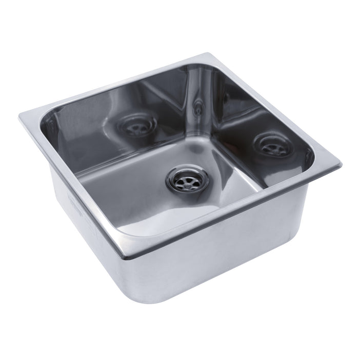 Ambassador Marine S44-4614-UM-R Rectangle Sink (Ultra-Mirror Finish), 304 Stainless Steel, 2" Drain, SoundKOTE