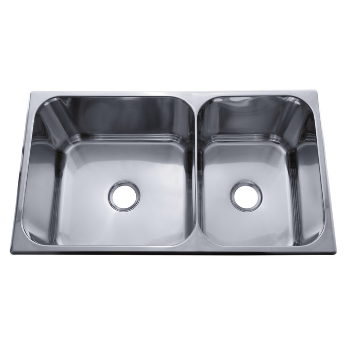 Ambassador Marine S54-1823-UM-R Double Rectangle Sink (Ultra-Mirror Finish), 304 Stainless Steel, 2" Drain, SoundKOTE