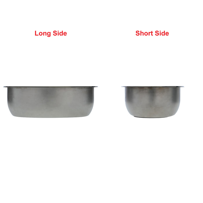 Ambassador Marine S64-1515-UM-R Oval Sink (Ultra-Mirror Finish), 304 Stainless Steel, 2" Drain, SoundKOTE