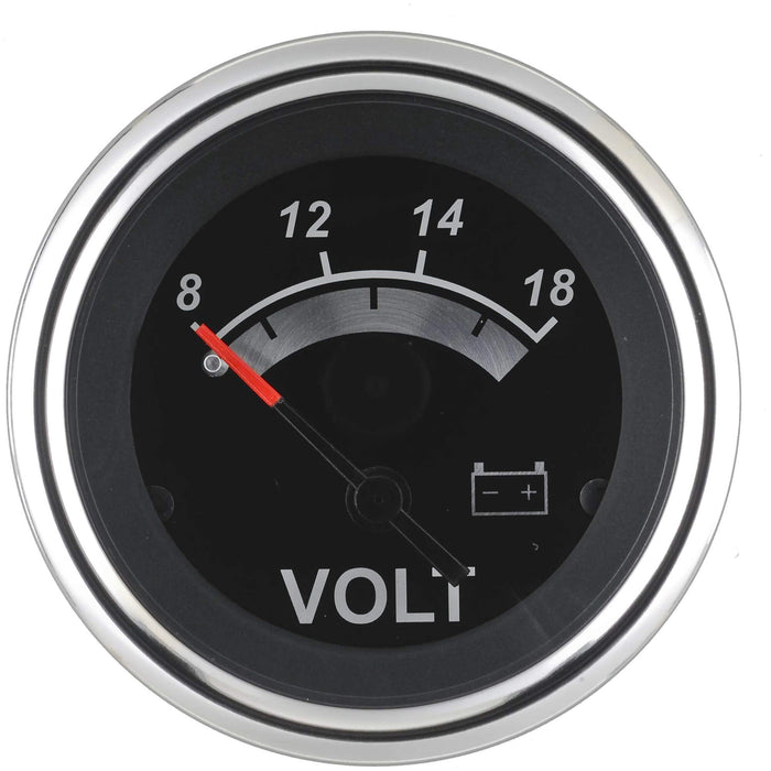 Sierra 67019P Black Sterling Series 2" SS 8-18 VDC Dial Range Voltmeter Gauge