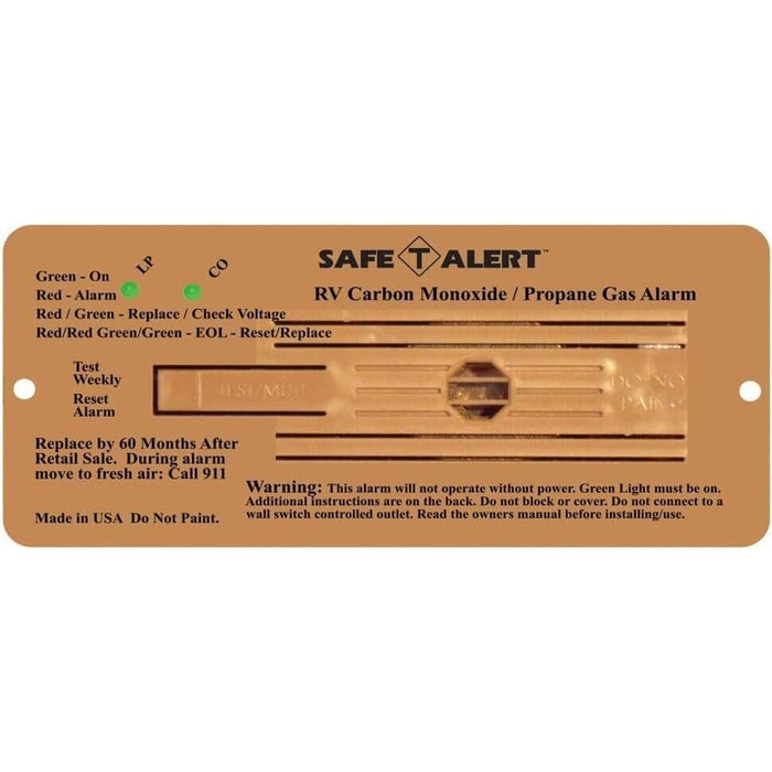MTI Industries 35-742-BR 12V 35 Series Safe-T-Alert Flush Mount RV Dual Carbon, Monoxide/Propane Alarm, Brown