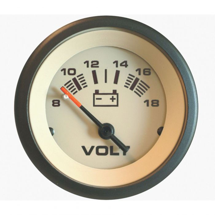 Sierra 59708P Sahara Series 2" Black & Tan 12V 8-18 VDC Voltmeter Gauge