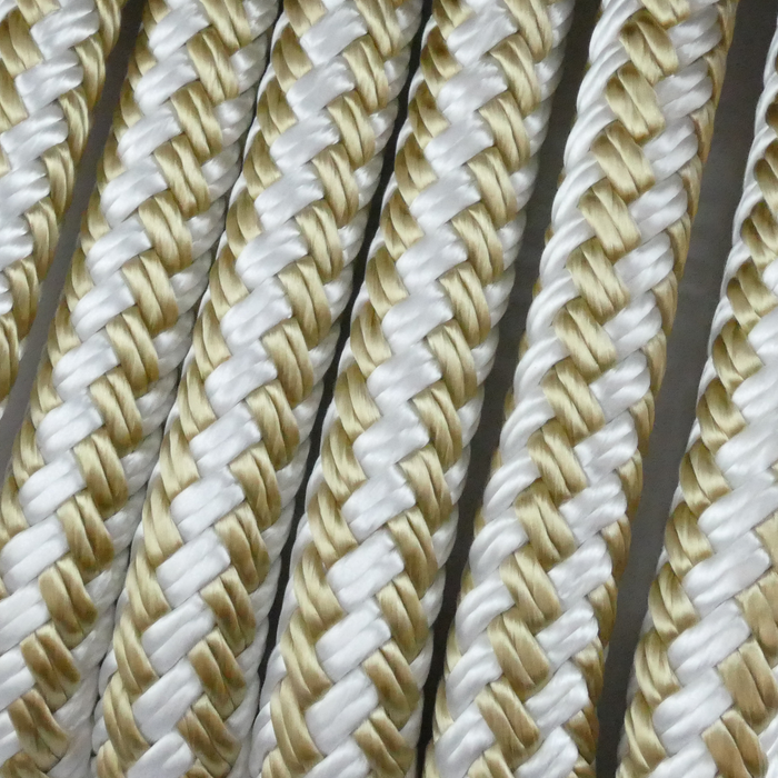 Samson Rope 4.68024E+11 Samson Rope 468024360030 Samson 468024360030, Harbormaster Double Braid Nylon, 3/8" x 600', Gold/White