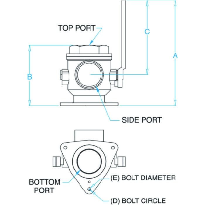 Groco SBV-2500-P 2-1/2" Safety Seacock w/2" Side Port