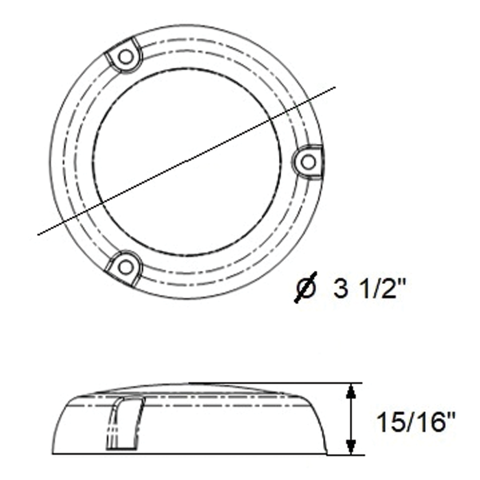 Scandvik 41371P LED 3.5" Surface Mount Cockpit Light