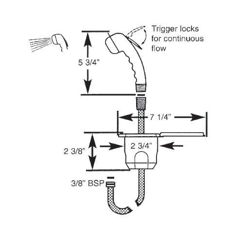 Scandvik 12133P Recessed Euro Sprayer Shower
