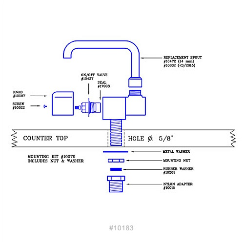Scandvik 10183P Folding Tap, Low Spout
