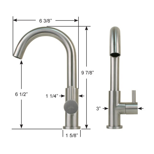 Scandvik 74107 Nordic Stainless Steel Cold Water J-Tap