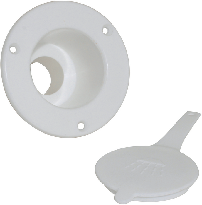 Scandvik 10252 Replacement Cap, White, f/Horizontally Mounted Recessed Showers 10055, 10275, 10298, 10826