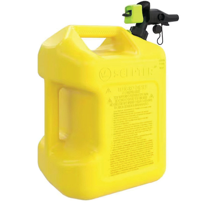 Scepter FSCRVD5 SmartControl Diesel Military Style Fuel Container w/Rear Handle, 5 GAL Yellow