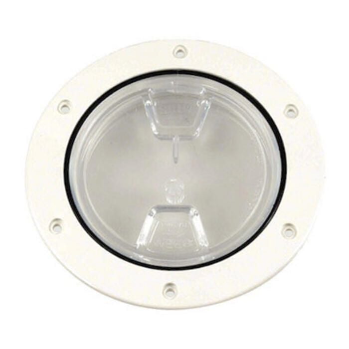 Beckson Marine DP40-W-C Screw Out Deck Plate w/ Standard Trim Ring, Smooth Center