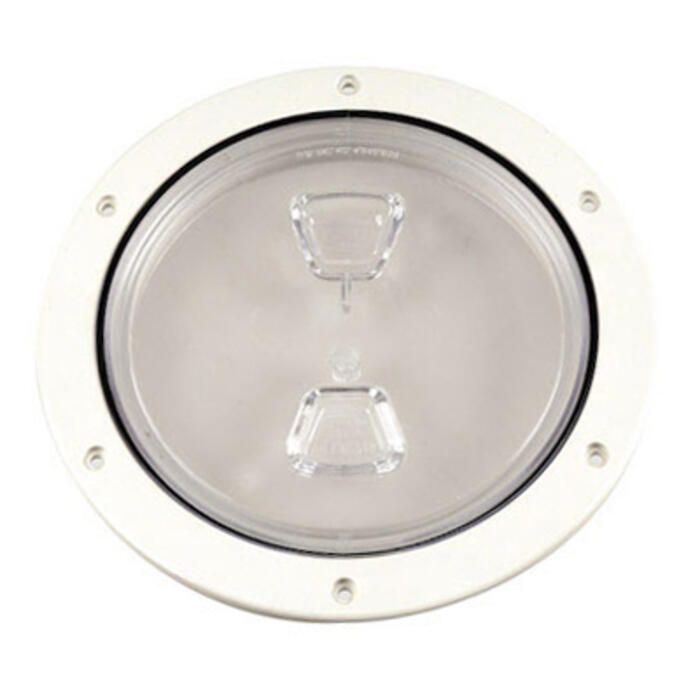Beckson Marine DP60-W-C Screw Out Deck Plate w/ Standard Trim Ring, Smooth Center