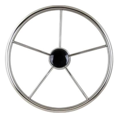 Sea Dog 230212 SeaDog 12", 5-Spoke Stainless Steering Wheel w/Plastic Center Cap, 25° Dish