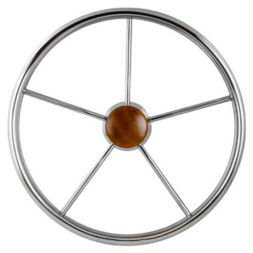Sea Dog 230115 SeaDog 15" 6-Spoke Stainless Steering Wheel w/Plastic Center Cap, 10° Dish